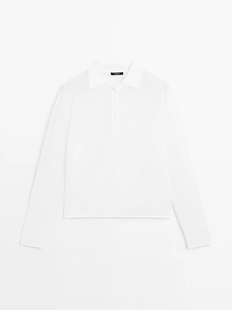 Pull en maille semi-transparente et lin mélangé