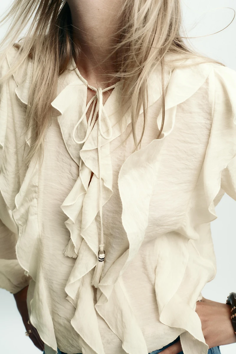 BLOUSE ROMANTIQUE À VOLANTS
