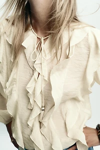 BLOUSE ROMANTIQUE À VOLANTS