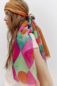 HARLEQUIN PRINT MODAL SILK SCARF