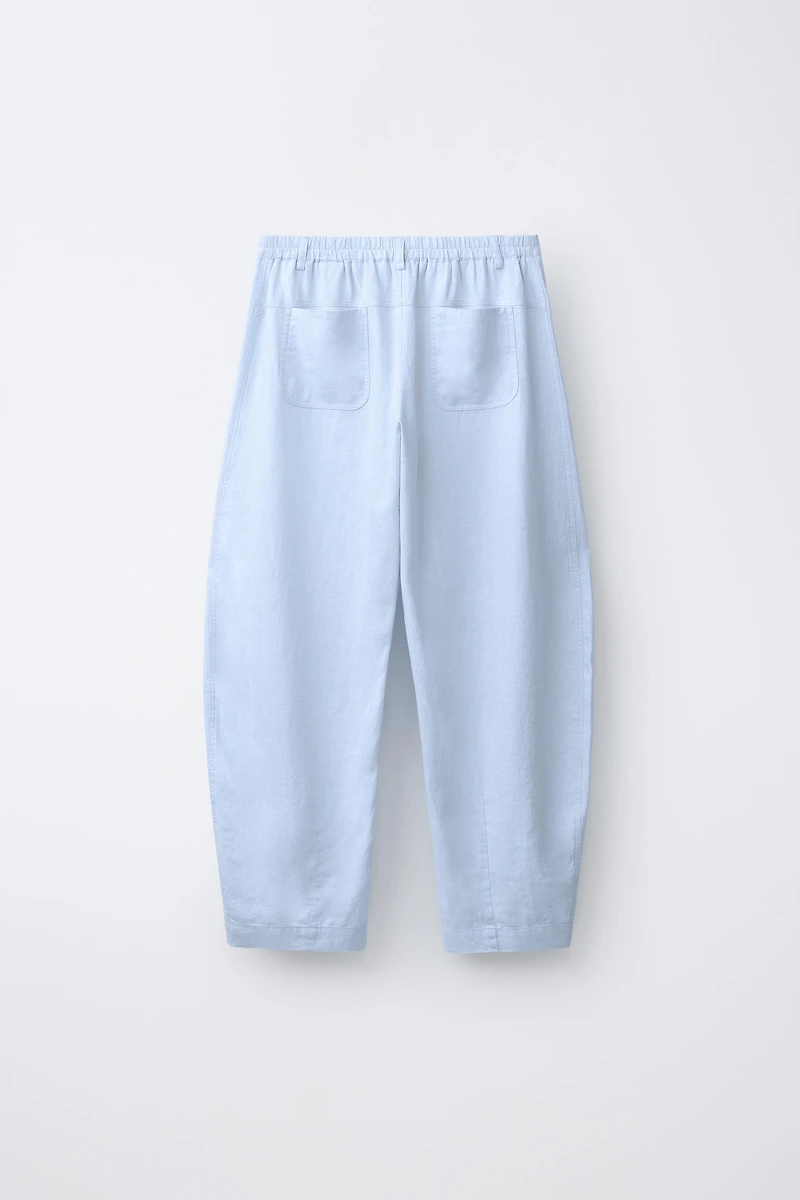 PANTALON BARREL AVEC LIN