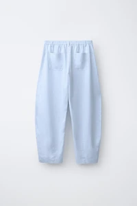 PANTALON BARREL AVEC LIN