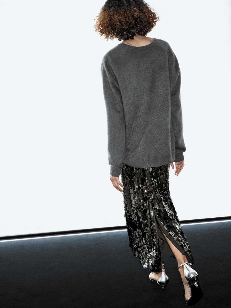 Midi skirt with sequins