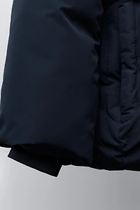 BLOUSON MATELASSÉ À CAPUCHE DÉPERLANT