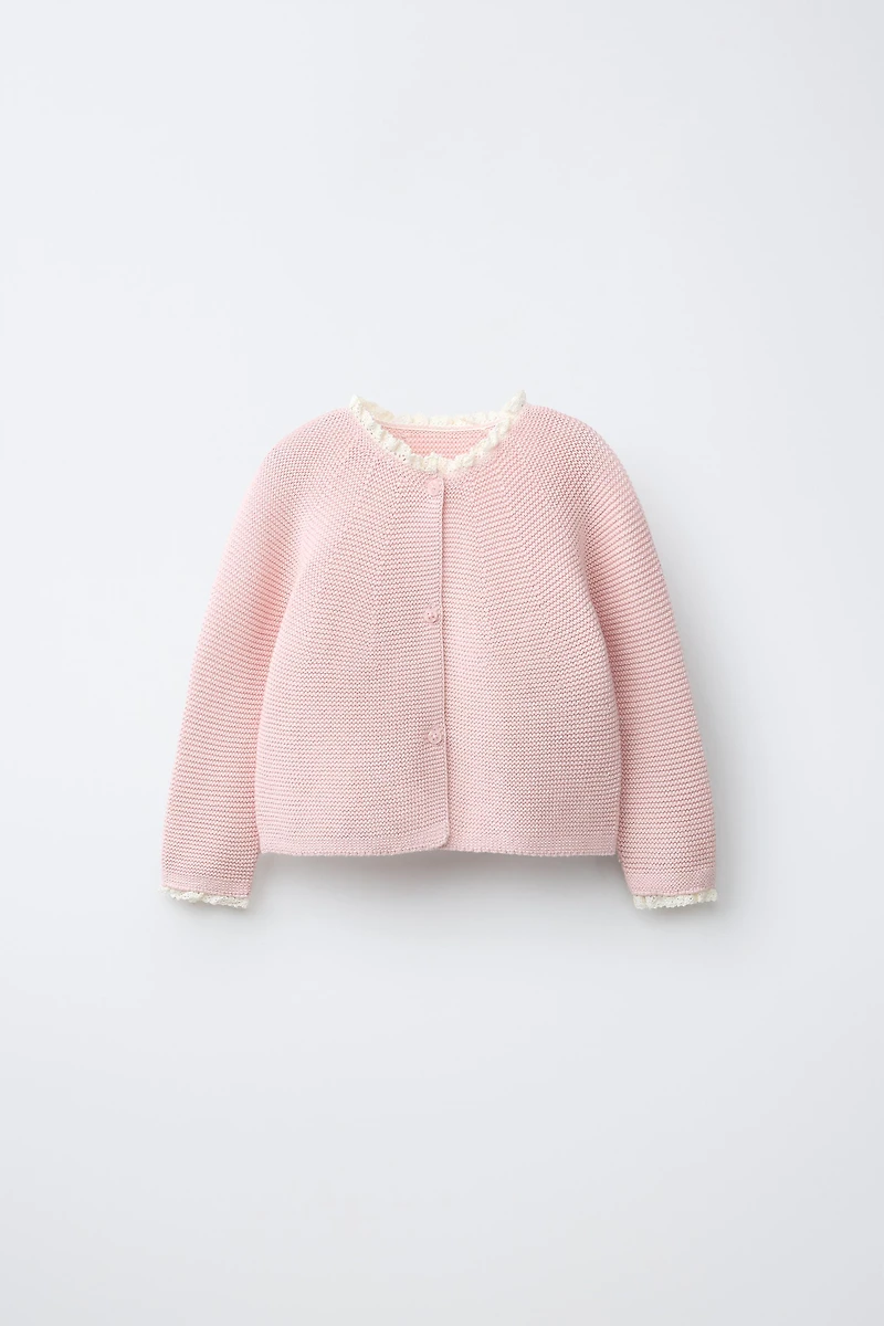 GILET EN MAILLE LINKS DENTELLE