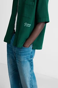 EMBROIDERED TEXTURED OVERSHIRT