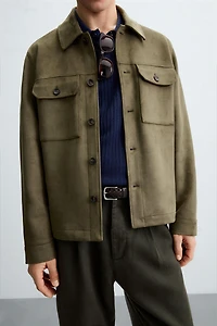 FAUX SUEDE OVERSHIRT