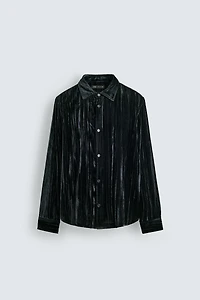 PLEATED VELVET OVERSHIRT