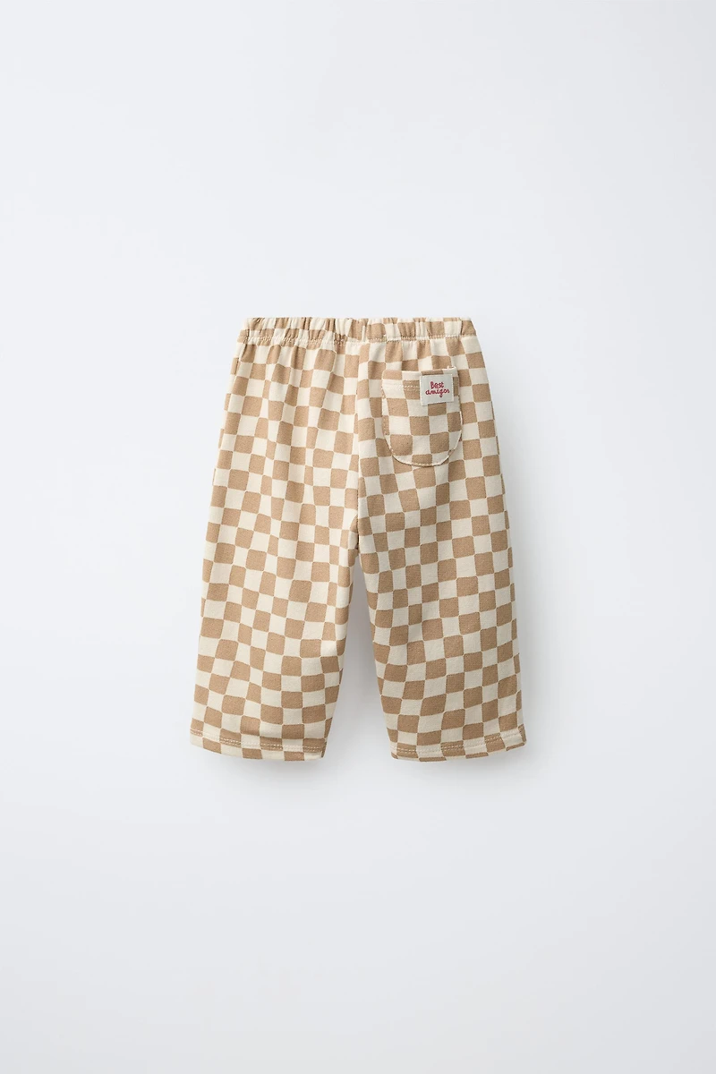 CHECKERBOARD BAGGY PANTS