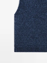 Turtleneck knit vest