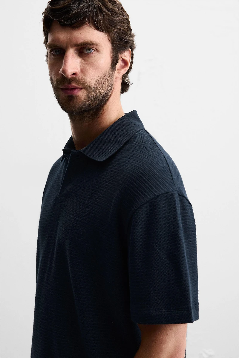 JACQUARD TEXTURED POLO SHIRT