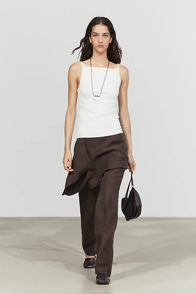 Pantalon détail jupe en lin