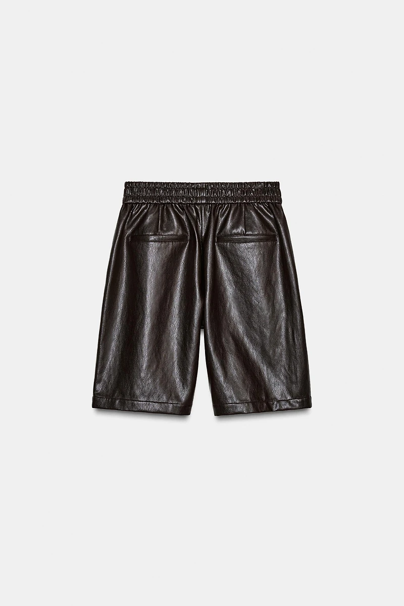 FAUX LEATHER SHORTS