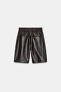 FAUX LEATHER SHORTS