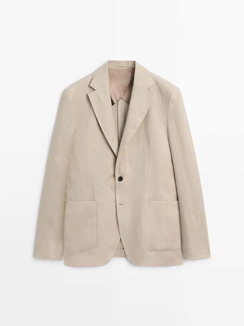 100% linen suit blazer