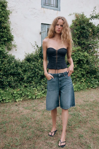 TRF DENIM CORSET TOP