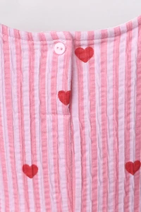 STRIPED HEART PRINT DRESS
