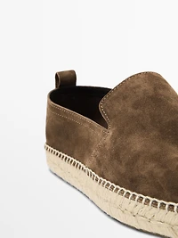 Split suede espadrilles