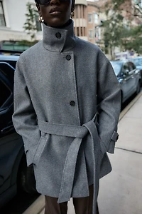 SOFT DOUBLE-POSITION COLLAR COAT