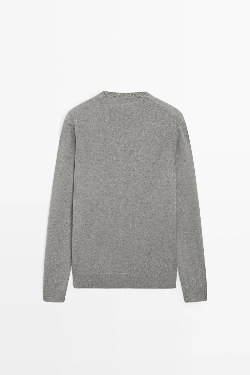 Cotton blend knit sweater