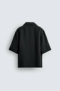 STRIPED JACQUARD BOXY FIT SHIRT