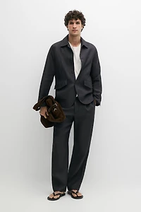 100% linen total look melange overshirt