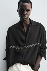 CHEMISE FLUIDE BRODERIE GÉOMÉTRIQUE