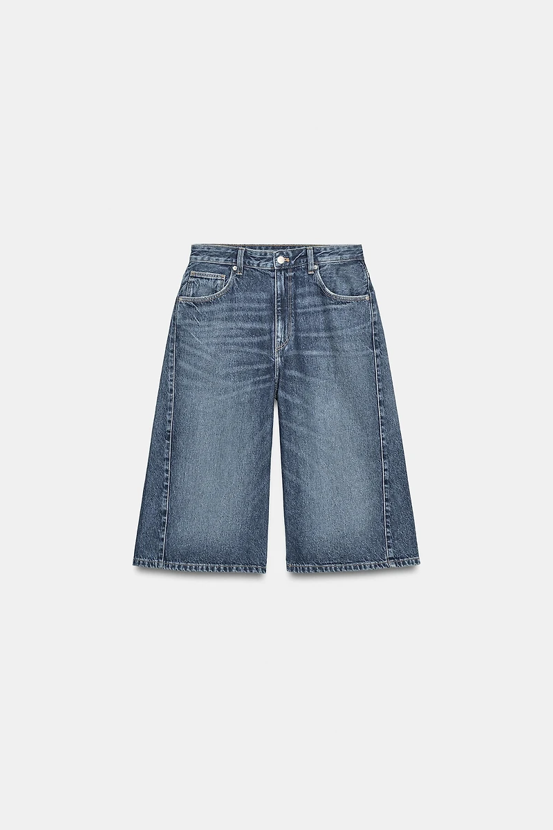 TRF MID-RISE DENIM JORTS SHORTS