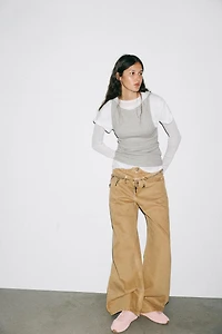 CONTRAST LEATHER SNEAKERS