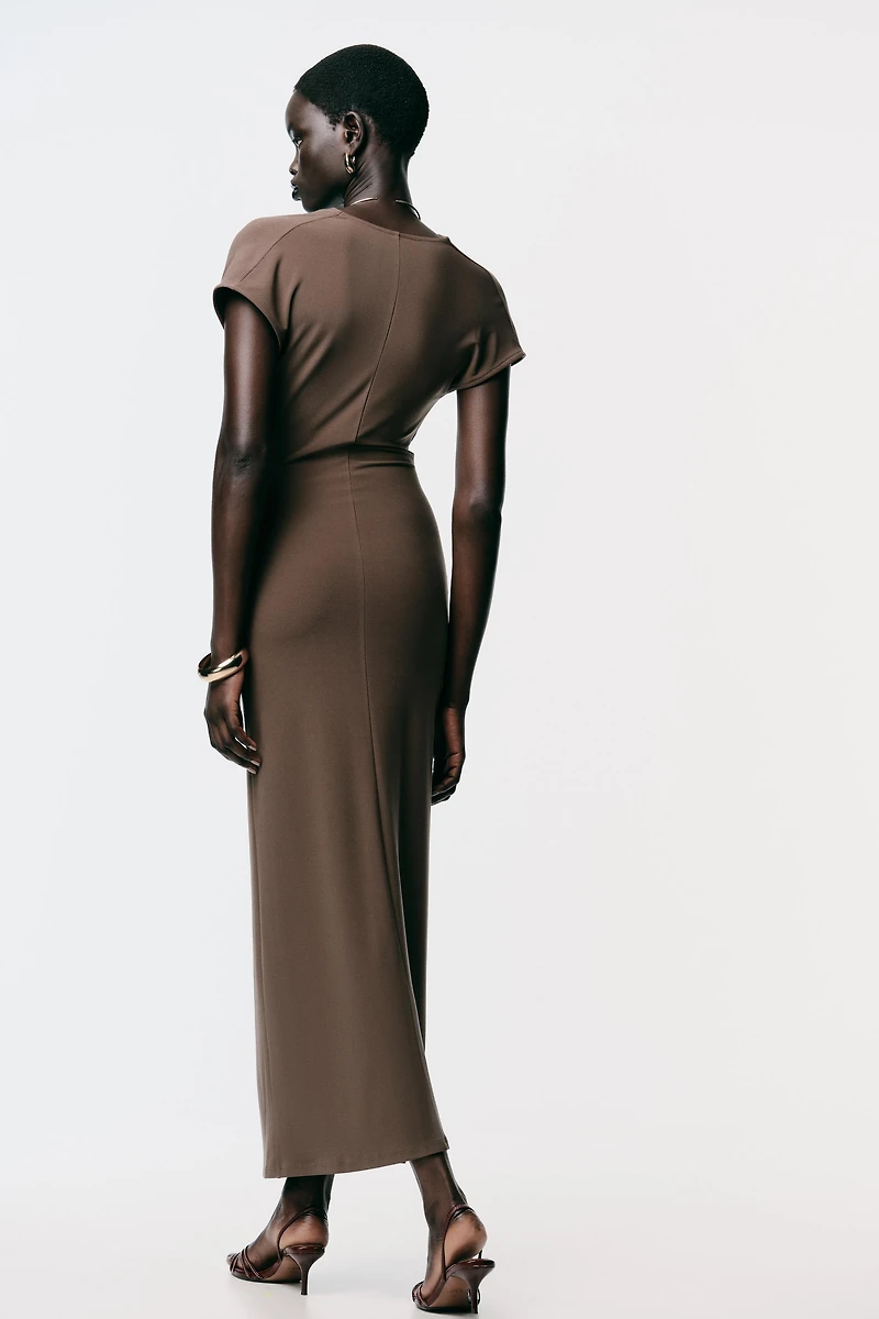 DRAPED DRESS WITH HARDWARE