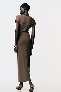 DRAPED DRESS WITH HARDWARE