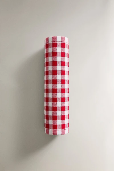 LOT ROUL. SERVIETTES DE TABLE COTON CARREAUX VICHY (LOT DE 20)