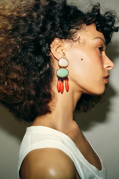 DOUBLE RESIN BEAD EARRINGS