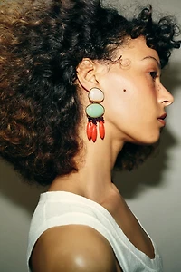 DOUBLE RESIN BEAD EARRINGS