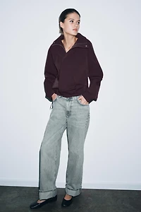 BLOUSON BOMBER OVERSIZE À FERMETURE ÉCLAIR