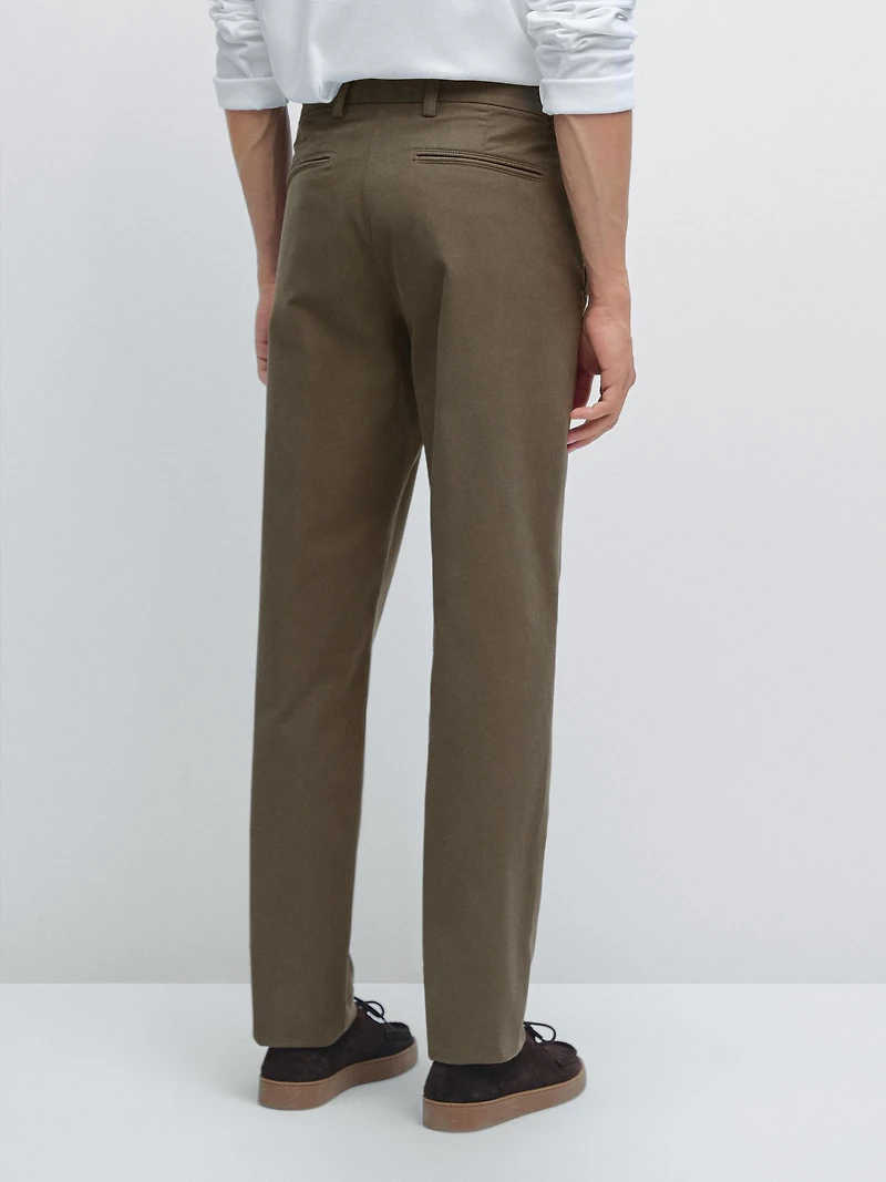 Slim fit textured trousers