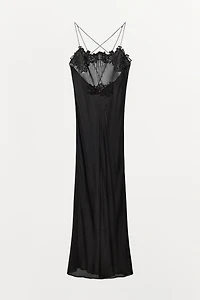 EMBROIDERED GEORGETTE MIDI DRESS