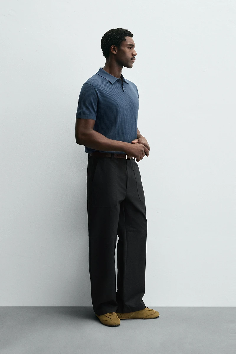 RIB KNIT POLO SHIRT