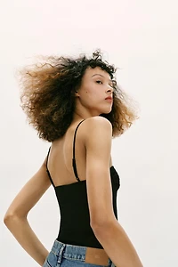 RUCHED TULLE BODYSUIT