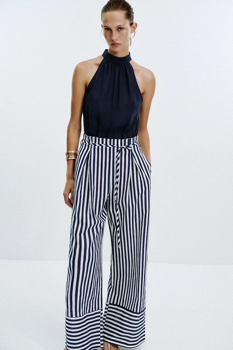 LINEN BLEND LONG JUMPSUIT