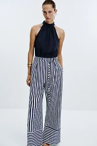 LINEN BLEND LONG JUMPSUIT
