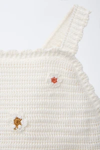 3-6 YEARS/ CROCHET FLOWER SWIMSUIT
