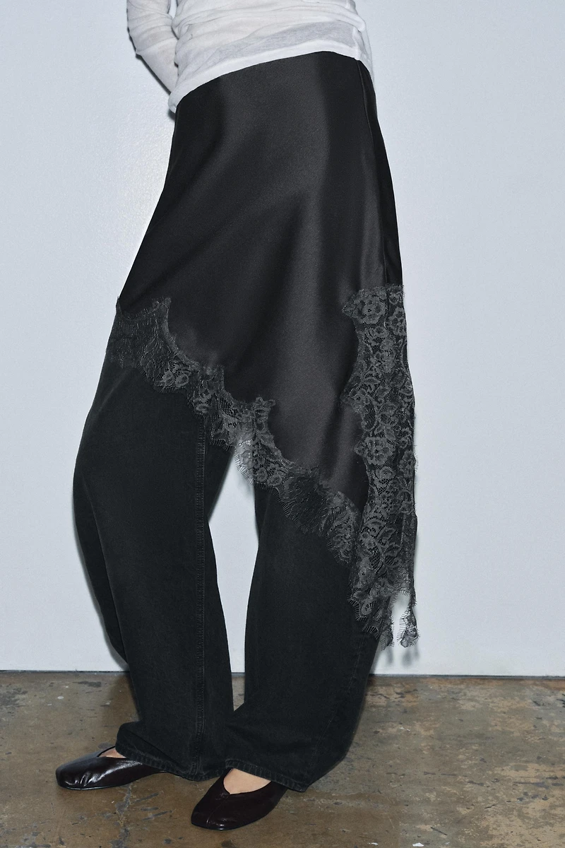 ZW COLLECTION SATIN EFFECT LACE SKIRT