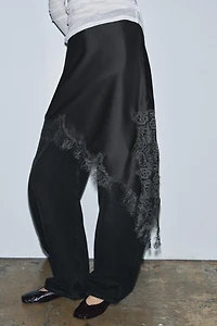 ZW COLLECTION SATIN EFFECT LACE SKIRT