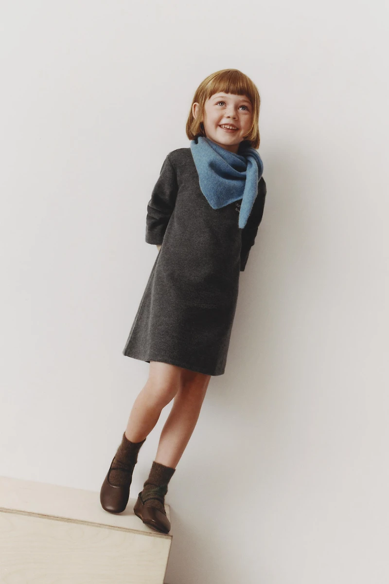 SOFT TOUCH DRESS WITH EMBROIDERED TEXT