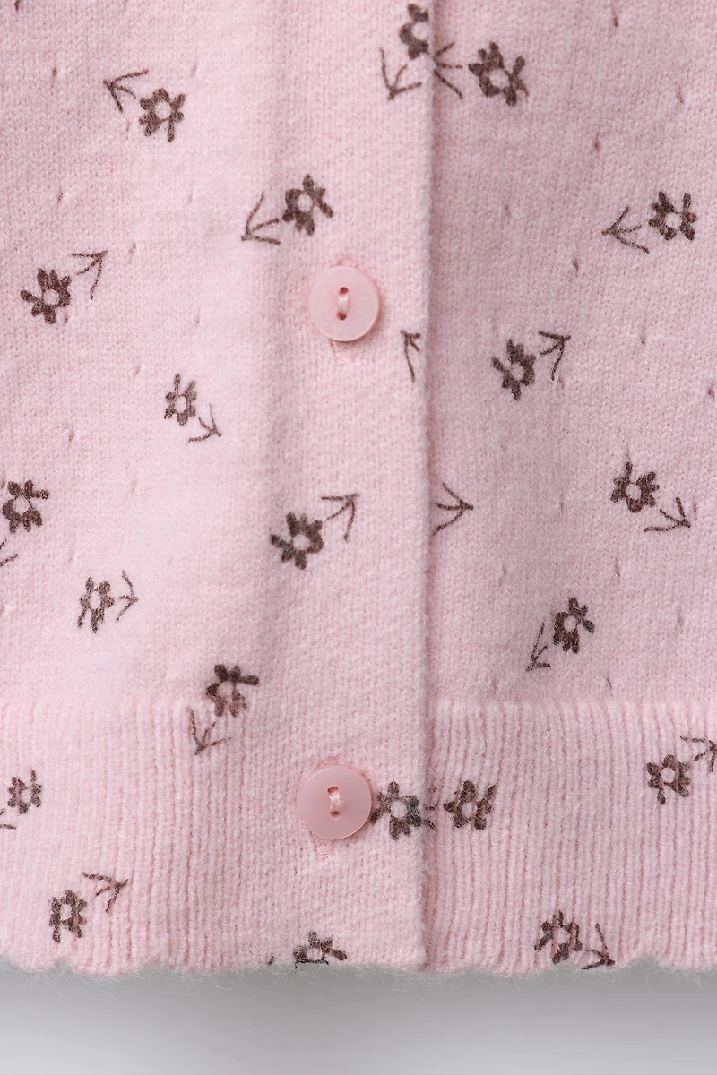 GILET EN MAILLE À FLEURS