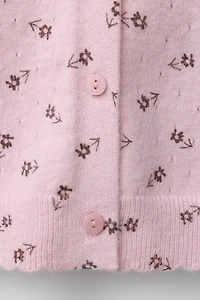 GILET EN MAILLE À FLEURS