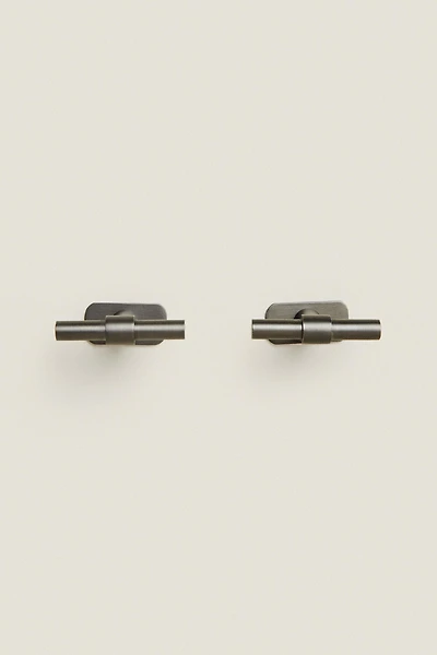 SET OF LONG METALLIC KNOBS (SET OF 2)