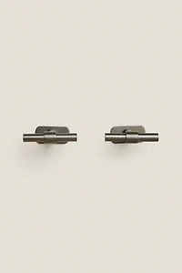 SET OF LONG METALLIC KNOBS (SET OF 2)