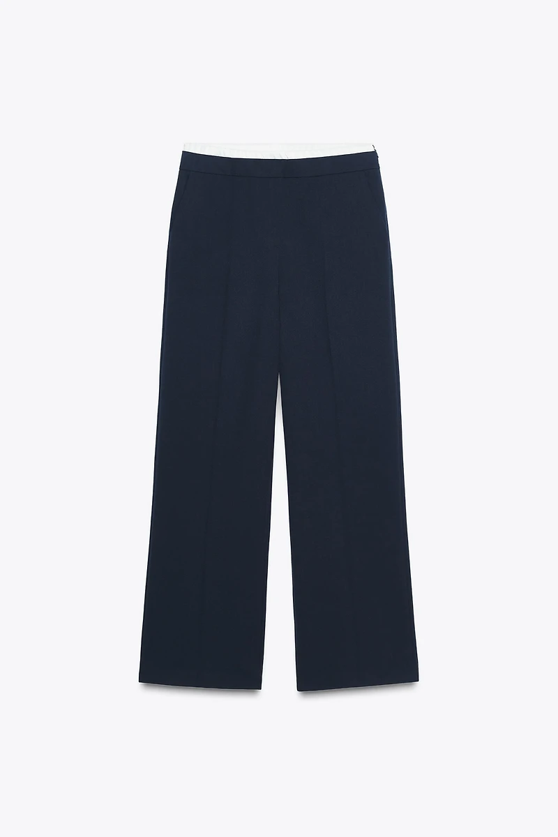 DOUBLE WAIST STRAIGHT LEG PANTS